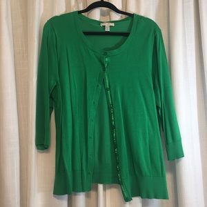 Green Button Up Cardigan